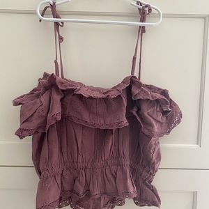 American Eagle ruffle crop top